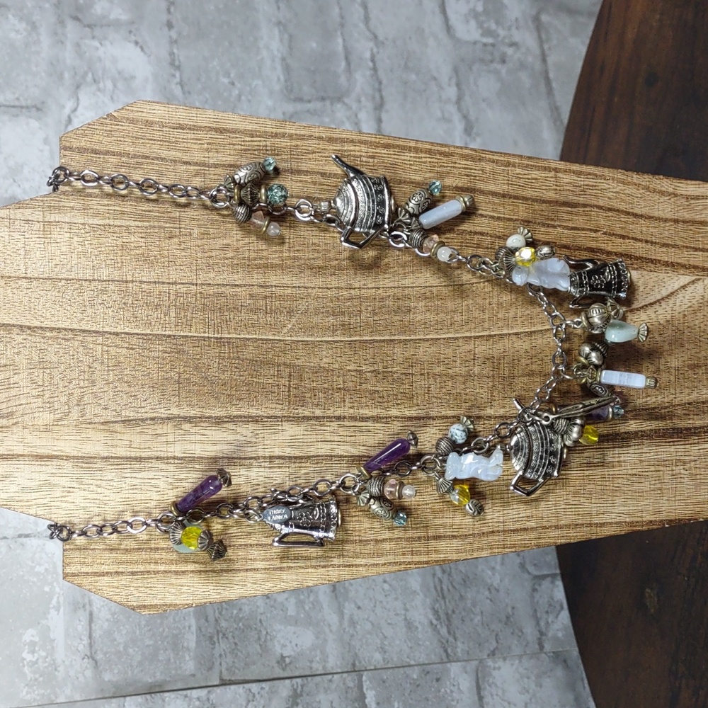 Three Ladies Teaparty Charm Necklace